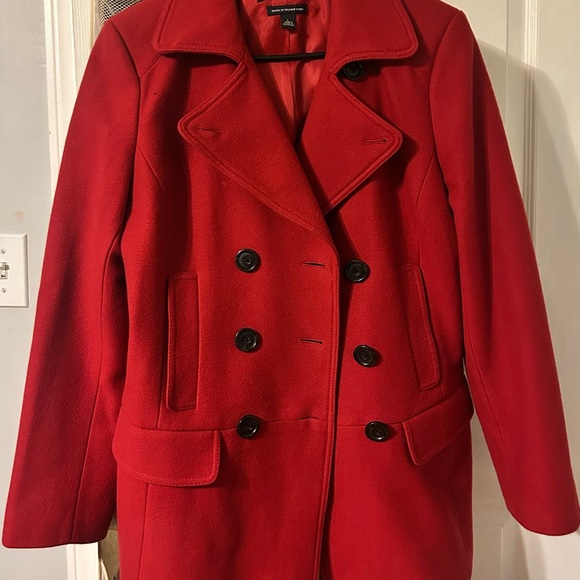 Banana Republic Wool Peacoat Red Wool Size Large - Picture 13 of 14